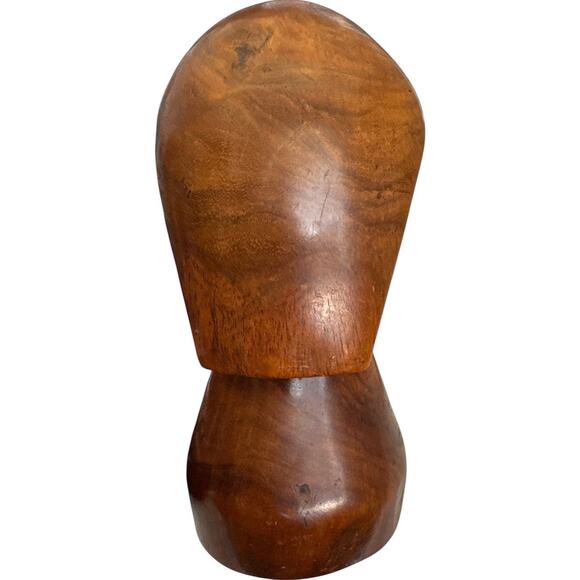 Vintage Hand Carved Solid Wood Primitive Bust of a Man - Picture 5 of 10